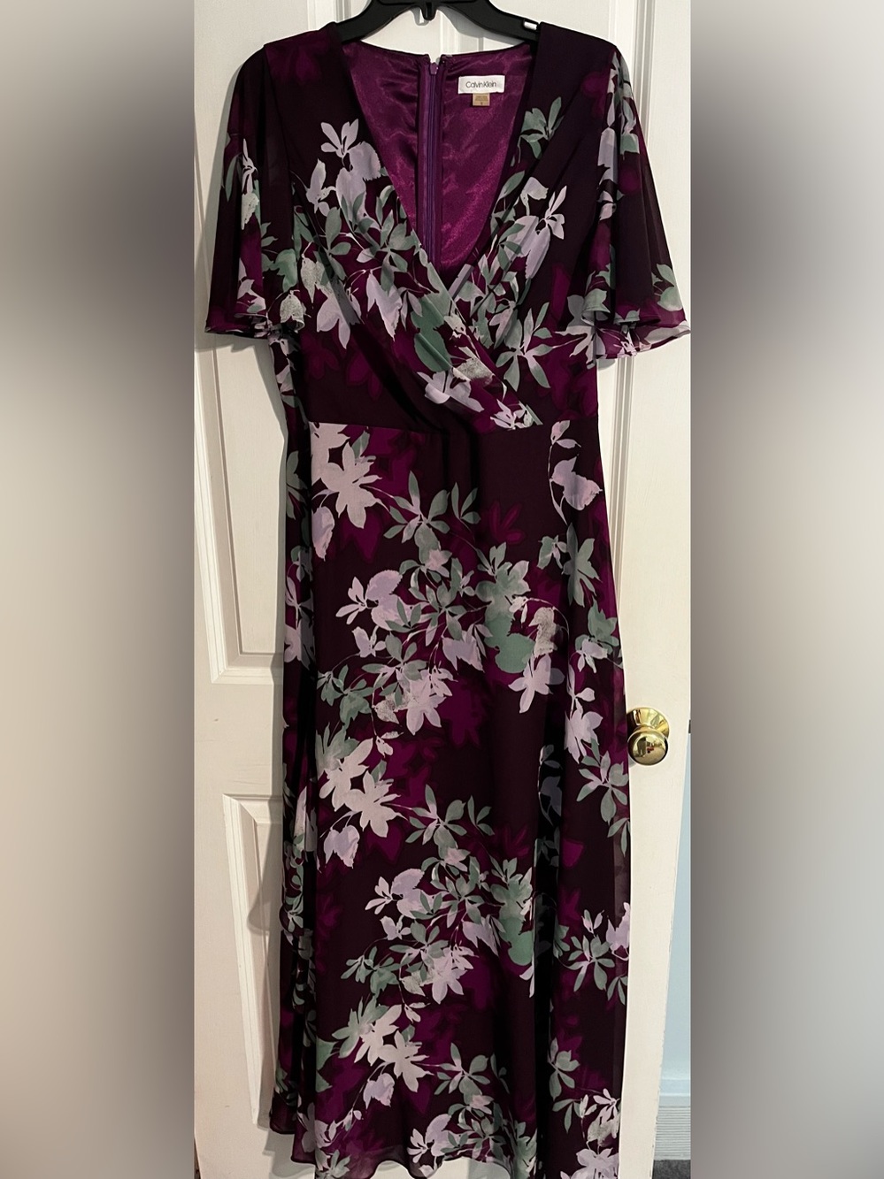 Calvin Klein Purple Floral Maxi Dress